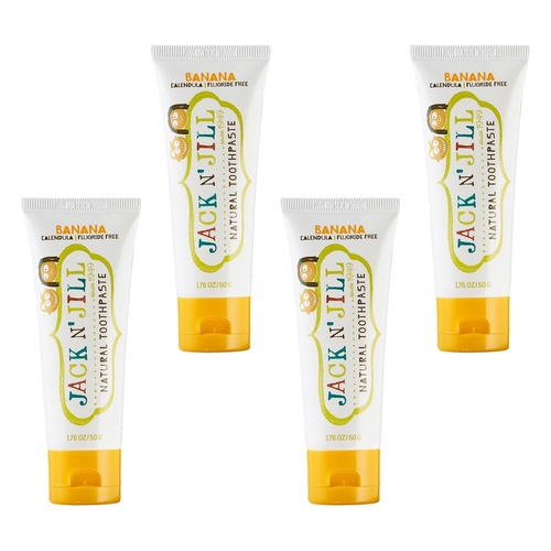 Jack N' Jill Natural Banana Fluoride Free Toothpaste 50g Pack of 4