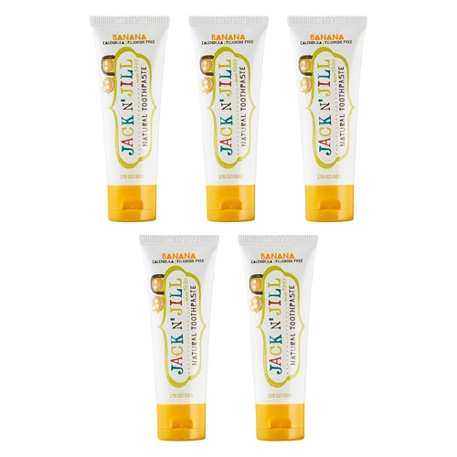 Jack N' Jill Natural Banana Fluoride Free Toothpaste 50g Pack of 5