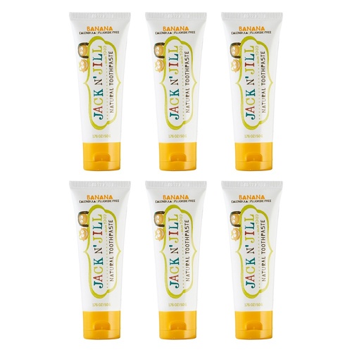 Jack N' Jill Natural Banana Fluoride Free Toothpaste 50g Pack of 6