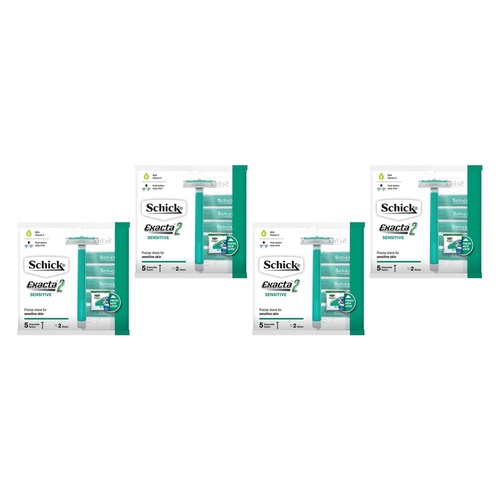 Schick Exacta2 Sensitive Disposable Razors 5 Pack Bundle of 4