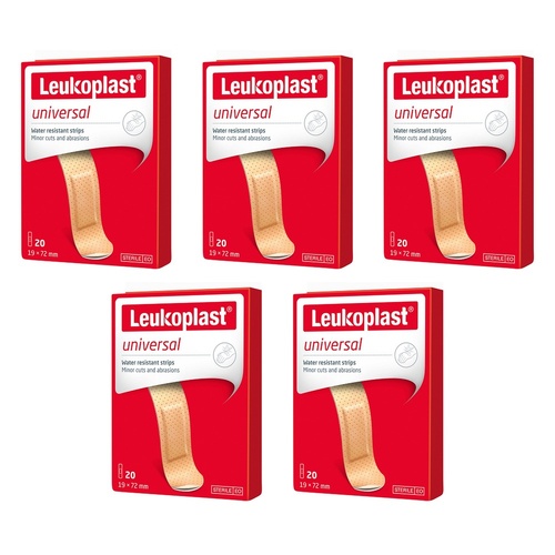 Leuko Leukoplast Universal Finger Dressings 20 Pack Bundle of 5