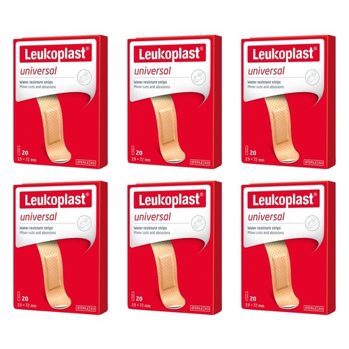 Leuko Leukoplast Universal Finger Dressings 20 Pack Bundle of 6