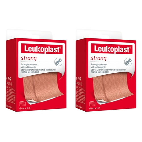 Leuko Leukoplast Strong First Aid Dressing 6cm x 1m Roll Pack of 2