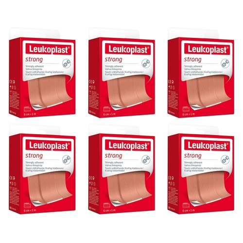 Leuko Leukoplast Strong First Aid Dressing 6cm x 1m Roll Pack of 6