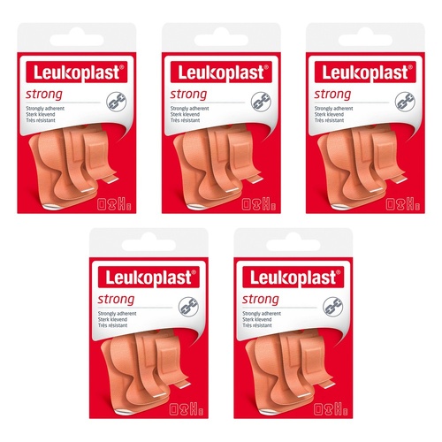 Leuko Leukoplast Strong First Aid Dressings Assorted 20 Pack Bundle of 5