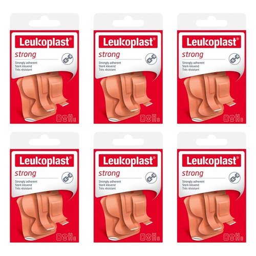 Leuko Leukoplast Strong First Aid Dressings Assorted 20 Pack Bundle of 6