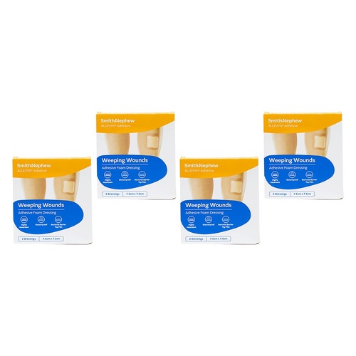 Allevyn Adhesive Foam Dressing 7.5cm x 7.5cm 2 Pack Bundle of 4