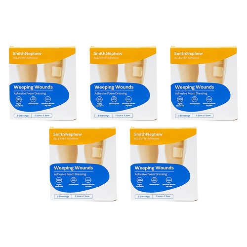 Allevyn Adhesive Foam Dressing 7.5cm x 7.5cm 2 Pack Bundle of 5