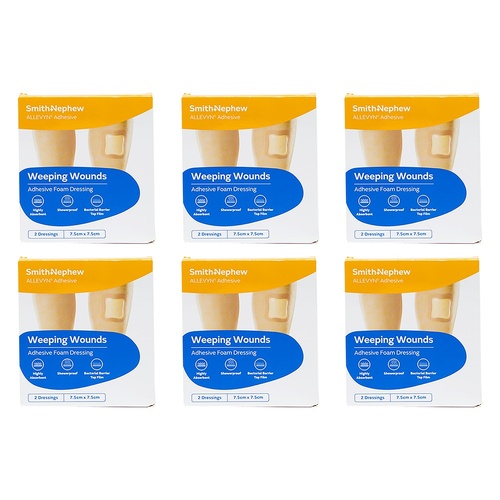 Allevyn Adhesive Foam Dressing 7.5cm x 7.5cm 2 Pack Bundle of 6