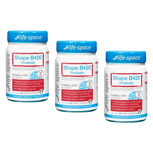Life-Space Shape B420 Probiotic 60 Capsules Pack of 3