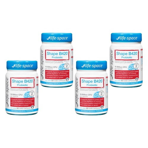 Life-Space Shape B420 Probiotic 60 Capsules Pack of 4