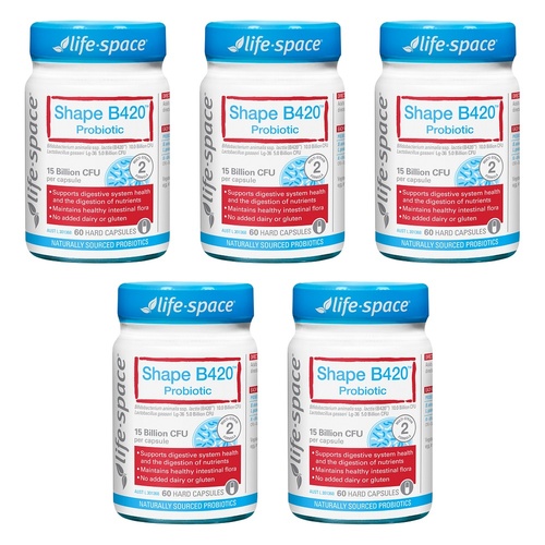 Life-Space Shape B420 Probiotic 60 Capsules Pack of 5