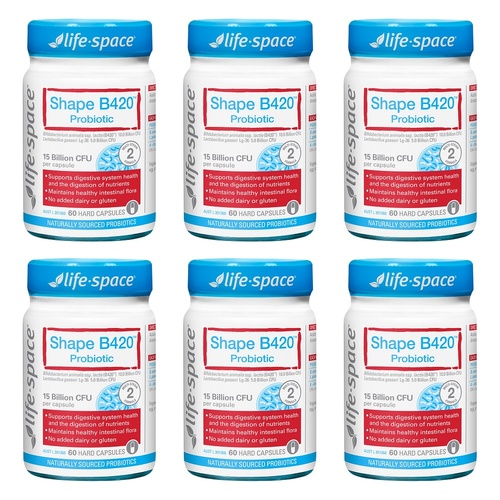 Life-Space Shape B420 Probiotic 60 Capsules Pack of 6