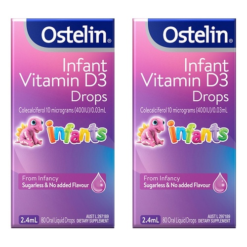 Ostelin Infant Vitamin D3 Drops 2.4mL Pack of 2