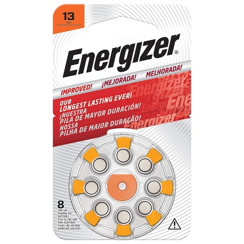 Energizer Hearing Aid Batteries AZ13 Turn & Lock 8 Pack