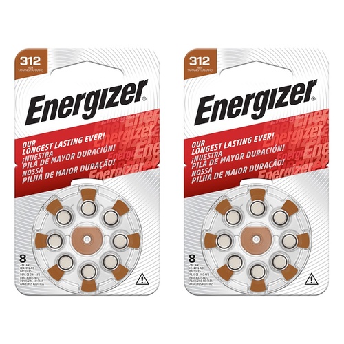 Energizer Hearing Aid S2312 Batteries 8 Pack Bundle of 2