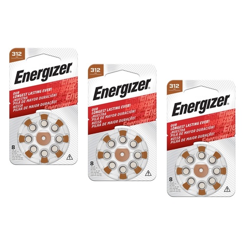 Energizer Hearing Aid S2312 Batteries 8 Pack Bundle of 3