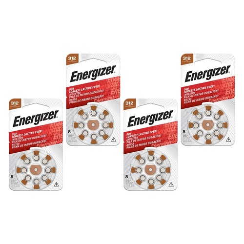 Energizer Hearing Aid S2312 Batteries 8 Pack Bundle of 4
