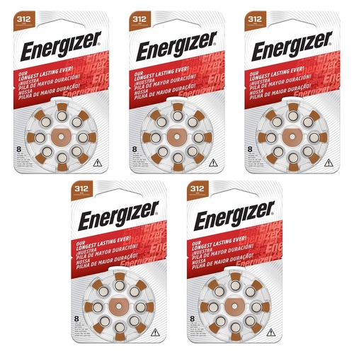 Energizer Hearing Aid S2312 Batteries 8 Pack Bundle of 5