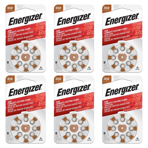 Energizer Hearing Aid S2312 Batteries 8 Pack Bundle of 6