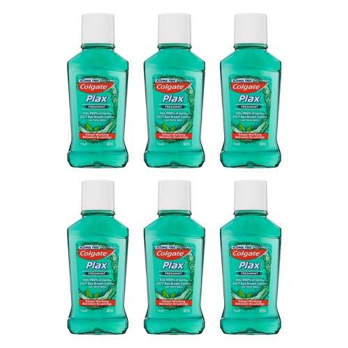 Colgate Plax Antibacterial Travel Mouthwash Freshmint 60mL Pack of 6
