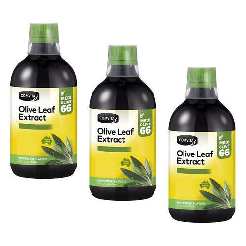 Comvita Fresh Picked Olive Leaf Extract Peppermint 500mL Pack of 3