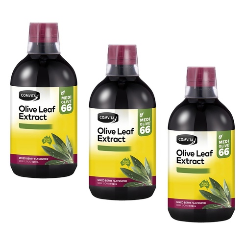 Comvita Fresh Picked Olive Leaf Extract Berry 500mL Pack of 3