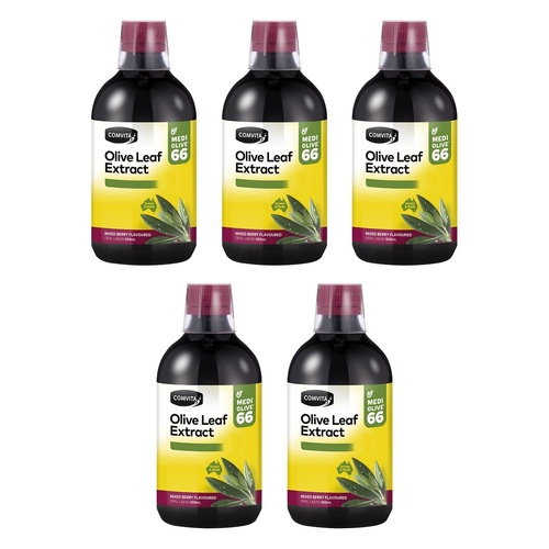 Comvita Fresh Picked Olive Leaf Extract Berry 500mL Pack of 5