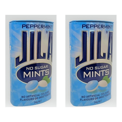 JILA Sugar Free Mints Peppermint 34g x 12 Bundle of 2