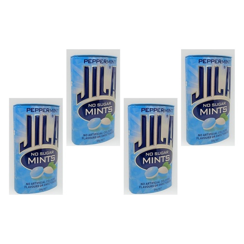 JILA Sugar Free Mints Peppermint 34g x 12 Bundle of 4