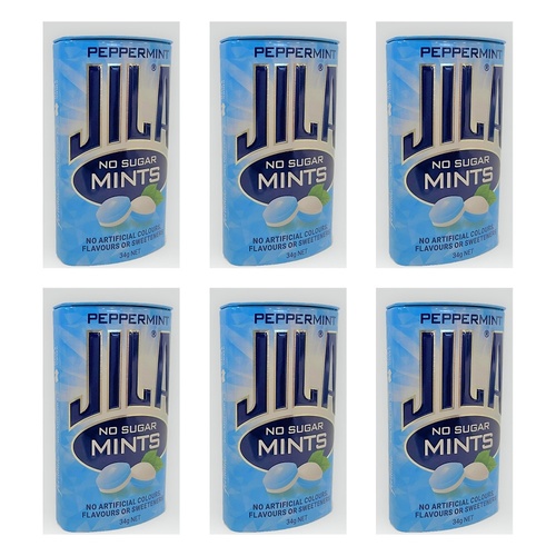 JILA Sugar Free Mints Peppermint 34g x 12 Bundle of 6