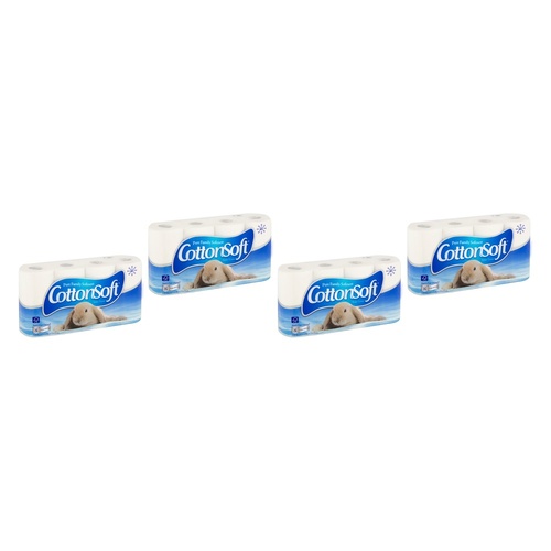 Cotton Soft White 2 Ply 8 Pack x 6 Bundle of 4