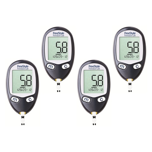 Abbott Freestyle Freedom Lite Blood Glucose Monitor Pack of 4