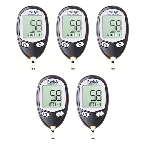 Abbott Freestyle Freedom Lite Blood Glucose Monitor Pack of 5