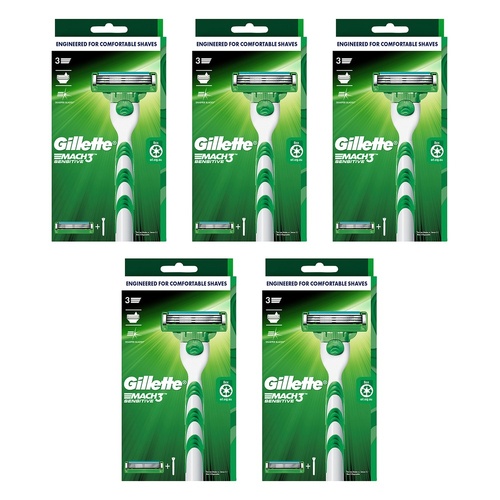 Gillette Mach3 Sensitive Razor Pack of 5