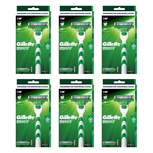 Gillette Mach3 Sensitive Razor Pack of 6