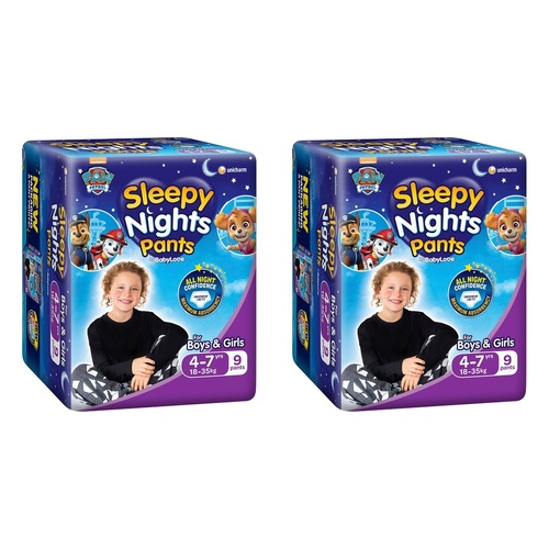 Baby Love SleepyNights Overnight Pants 4-7 Years (18-35kg) Bluey 9 Bundle of 2