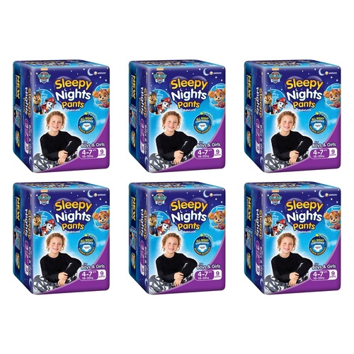 Baby Love SleepyNights Overnight Pants 4-7 Years (18-35kg) Bluey 9 Bundle of 6