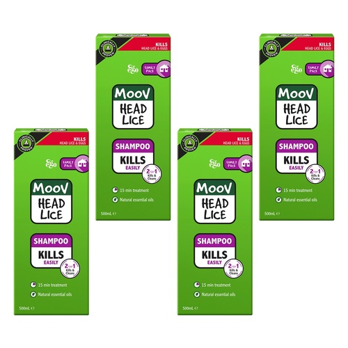 Ego Moov Head Lice Shampoo 500mL Pack of 4