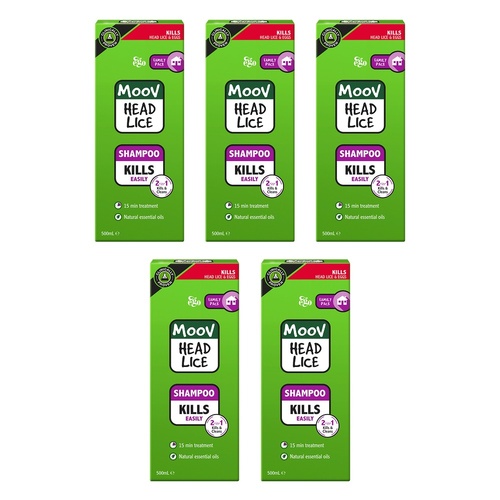 Ego Moov Head Lice Shampoo 500mL Pack of 5