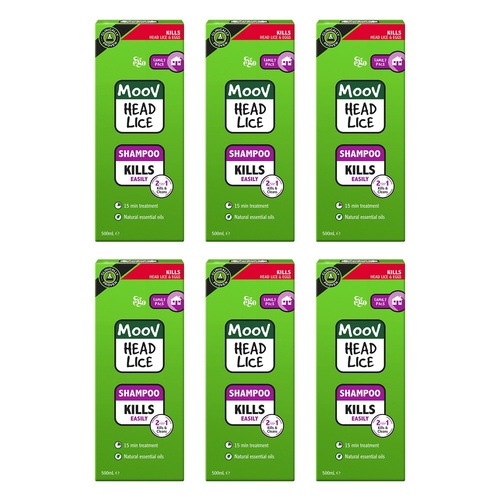 Ego Moov Head Lice Shampoo 500mL Pack of 6
