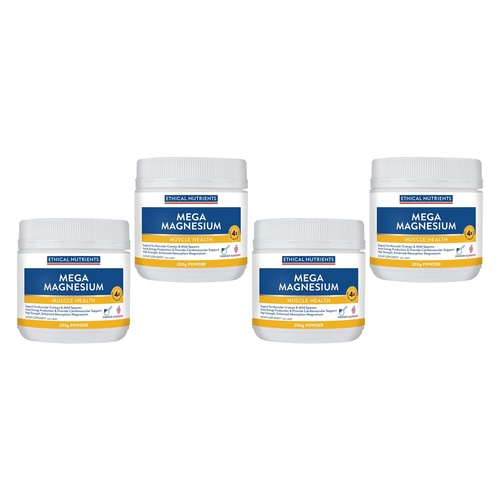 Ethical Nutrients Mega Magnesium Muscle Health Raspberry 200g Pack of 4
