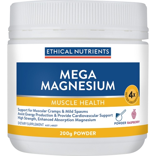 Ethical Nutrients Mega Magnesium Muscle Health Raspberry 200g