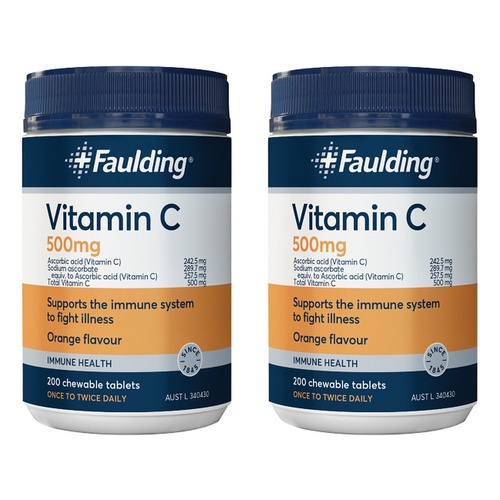 Faulding Vitamin C 500mg 200 Tablets Pack of 2