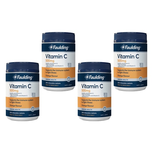 Faulding Vitamin C 500mg 200 Tablets Pack of 4