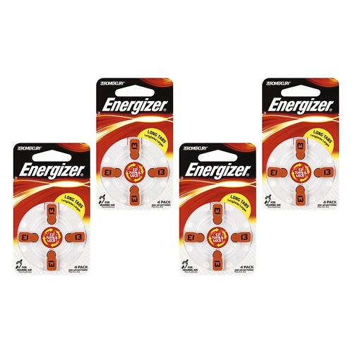 Energizer Hearing Aid Batteries AZ10 Turn & Lock 4 Pack Bundle of 4