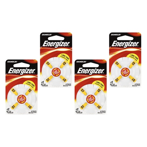 Energizer Hearing Aid Batteries AZ13 Turn & Lock 4 Pack Bundle of 4