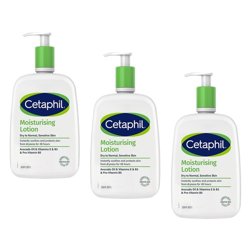 Cetaphil Moisturising Lotion 1L Pack of 3