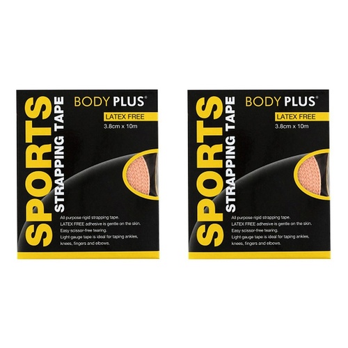 Body Plus Strapping Tape Latex Free 3.8cm x 10m Pack of 2