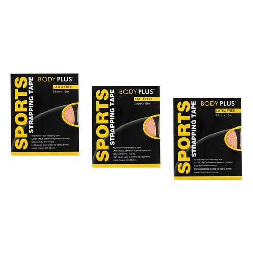 Body Plus Strapping Tape Latex Free 3.8cm x 10m Pack of 3